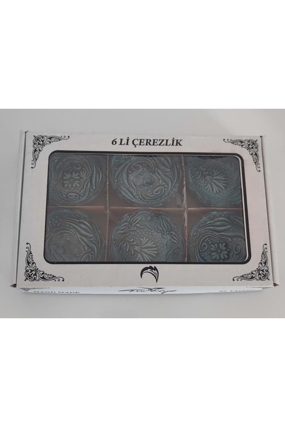 5CM RÖLYEFLİ KASE 6LI SERAMİK ÇEREZLİK (1*1)