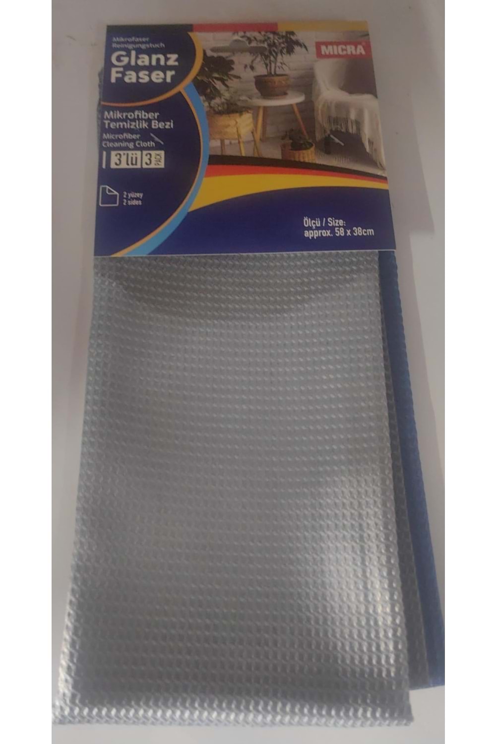 BUR6014 JAGUAR 3LÜ 38X58 MİKROFİBER TEMİZLİK BEZİ (1*100)