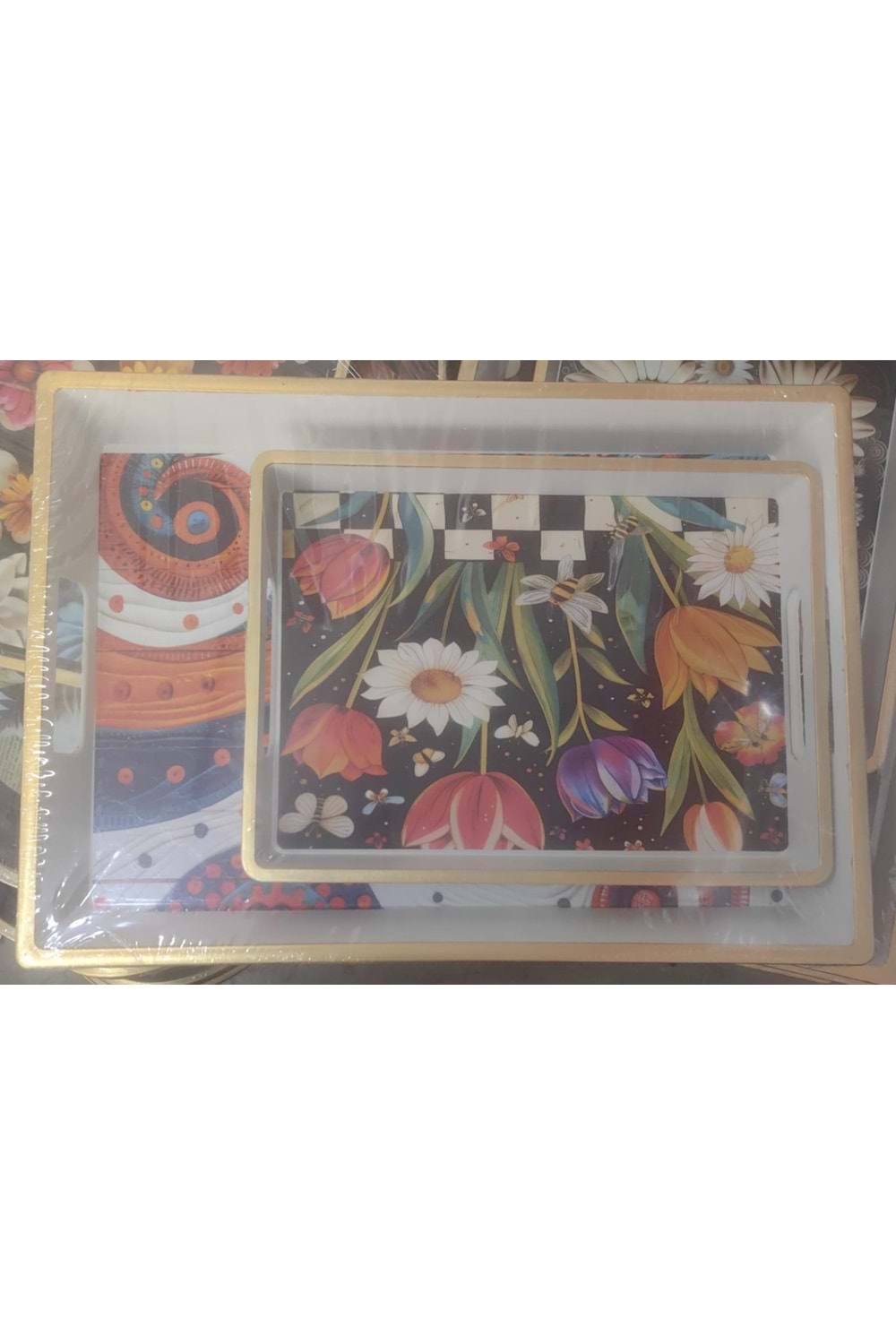 İSRA 5791 KARE BEYAZ 2Lİ PLS TEPSİ (1*18)