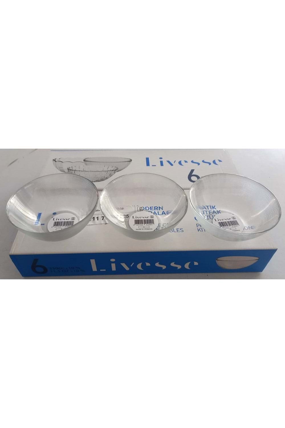 LİVESSE 12,5CM OPHİO CAM KASE 6LI (1*4)