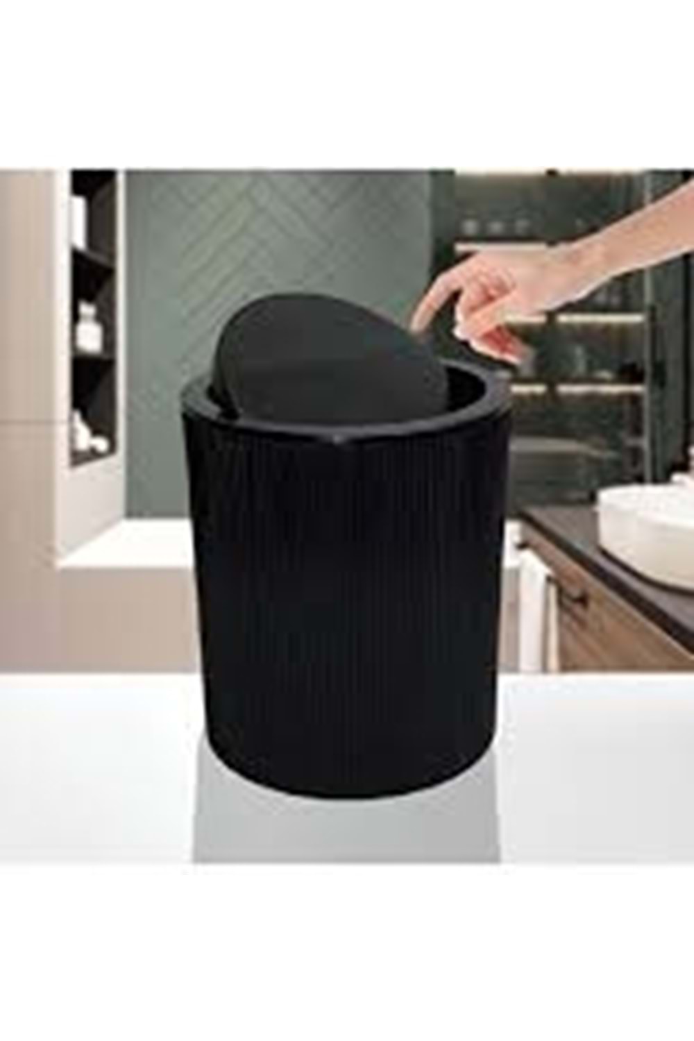 HOMİE YUVARLAK ÇİZGİLİ KLİK ÇÖP KOVASI (1*12)