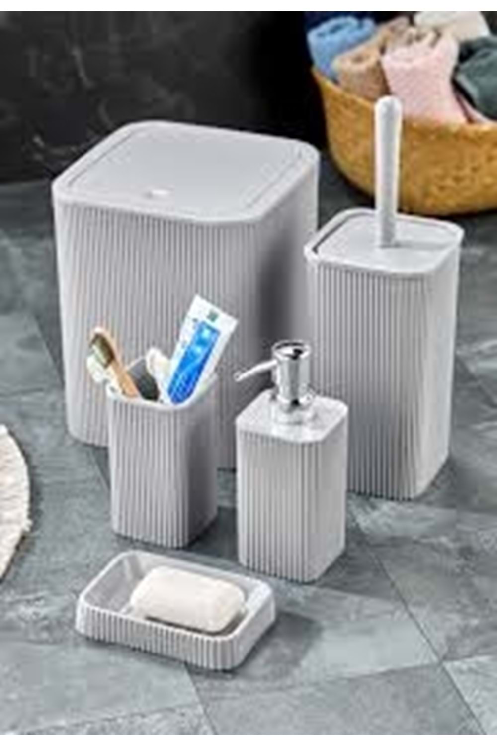 HOMİE LİNE KARE BANYO SETİ 5 PARÇA (1*6)