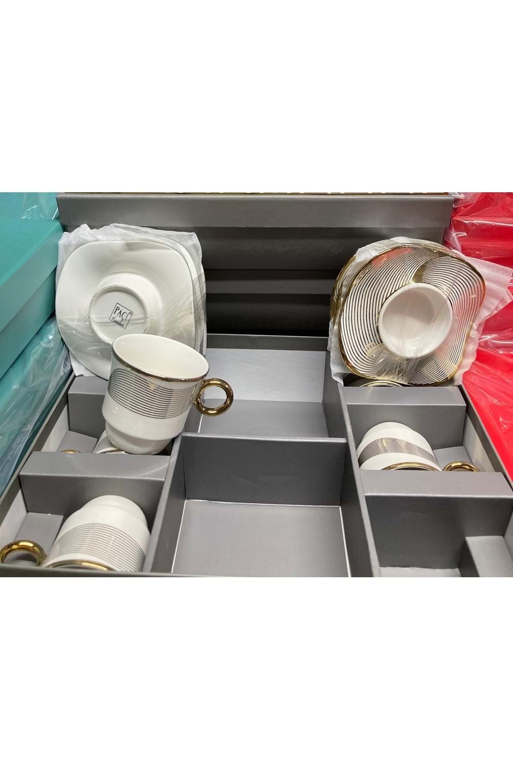 PAÇİ 101899 LİLY 6LI KAHVE FİNCANI SEMAZEN YALDIZLI (1*12)