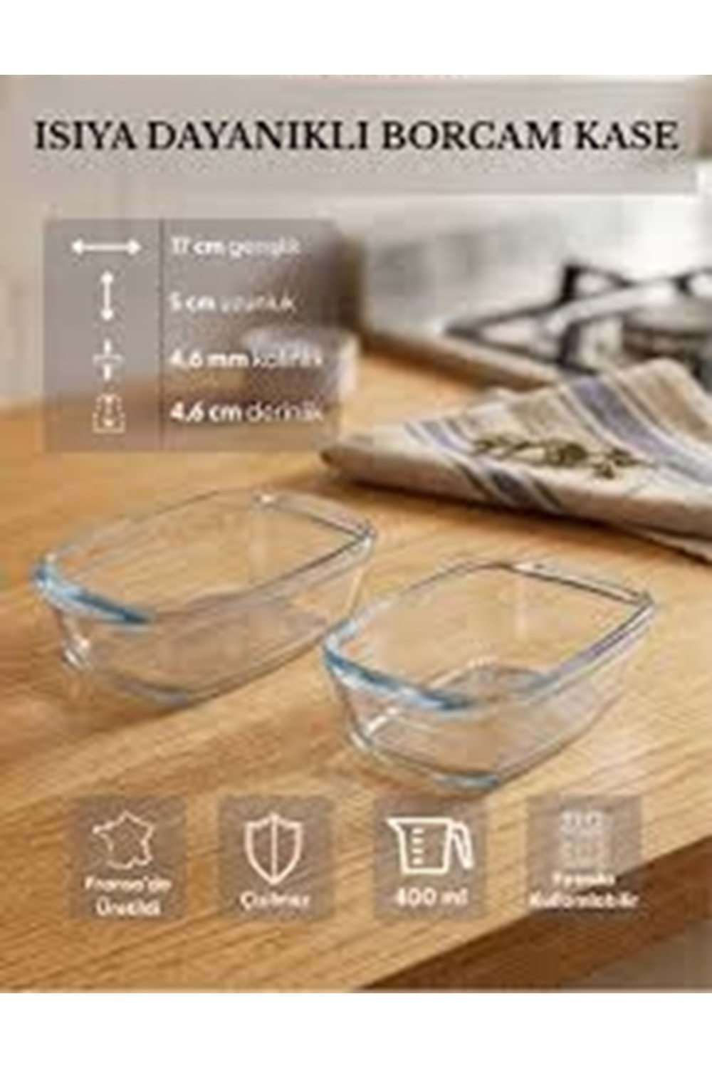 GRANADA 2Lİ BORCAM 17X10 FIRIN KABI 400CC (1*12)