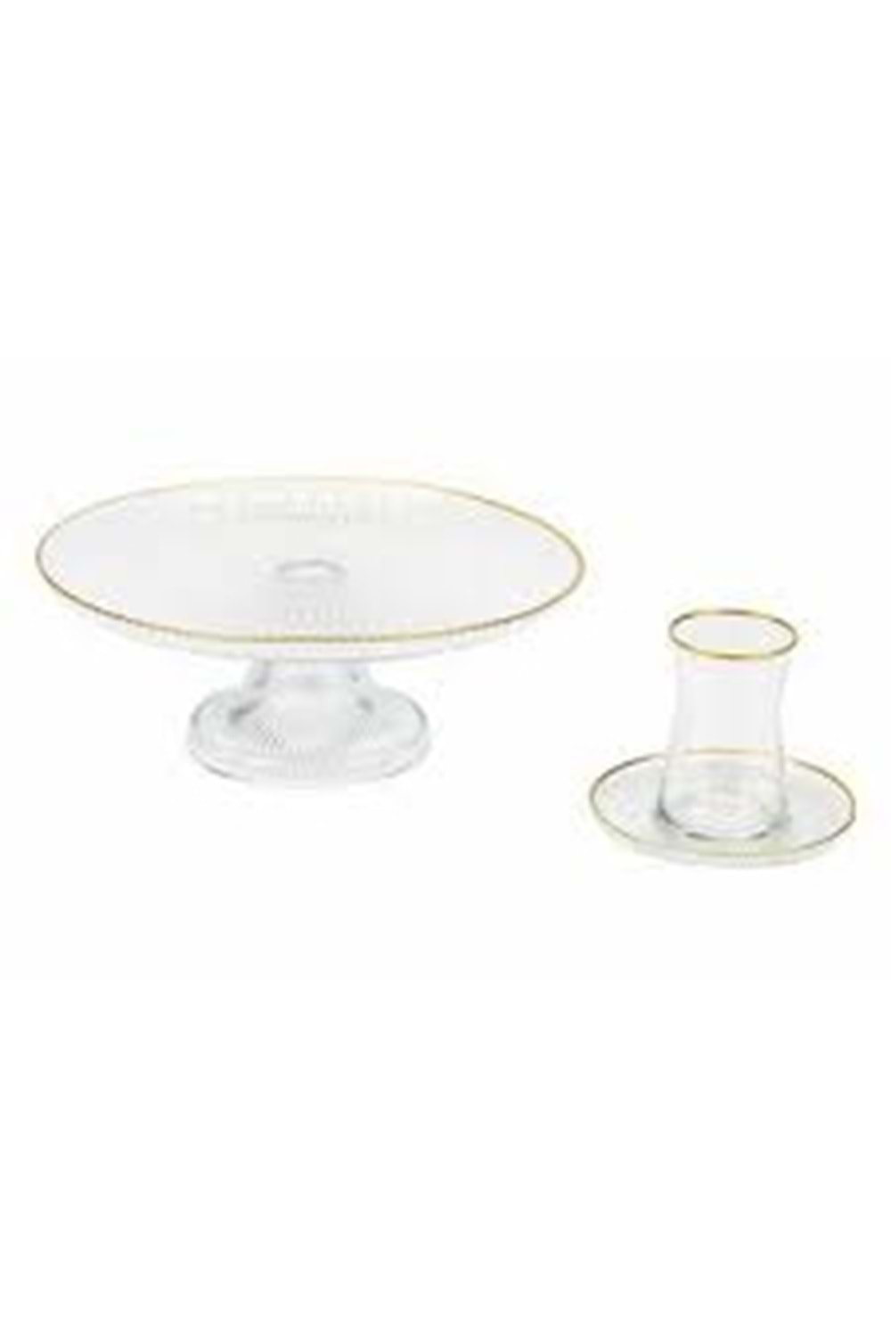 BALEA LİNEA YALDIZLI 13 PRÇ ÇAY SETİ (1*4) (ÇAY BARDAK+ÇAY TAB+26CM AYAKLI SUNUMLUK)