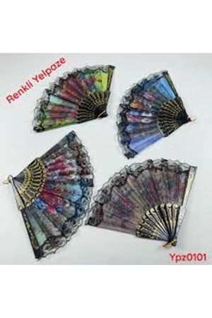 YÖN333 TÜLLÜ RENKLİ YELPAZE (1*12)