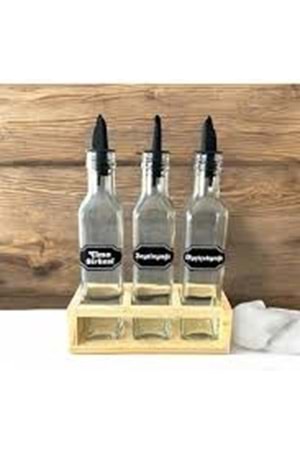 HİLLCAP 3LÜ MARASCA KÖŞELİ YAĞLIK AHŞAP STANDLI (1*12)