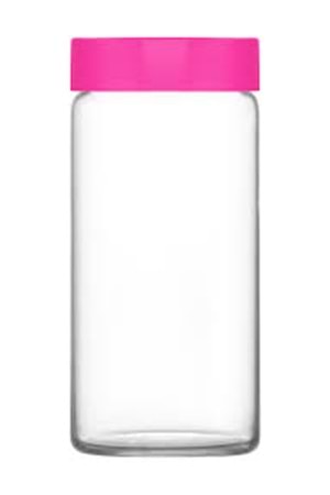 NOV386 LAV ORTA PEMBE KAPAKLI KAVANOZ (1*24)