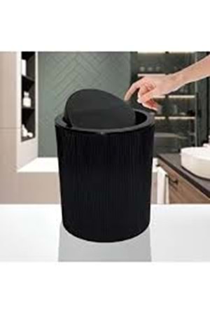 HOMİE YUVARLAK ÇİZGİLİ KLİK ÇÖP KOVASI (1*12)