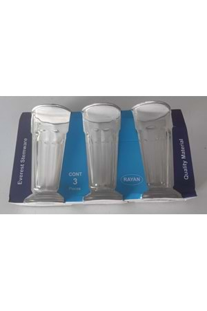 RAYAN EVEREST STEAMWARE 3LÜ UZUN BARDAK (1*16)