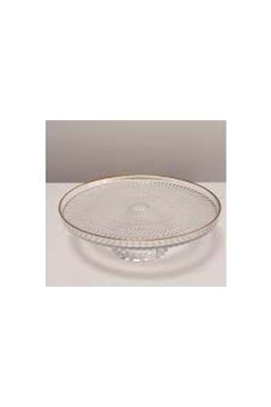 SGM12395 SERA 16CM LİNEA CAM AYAKLI SUNUMLUK ALTIN YALDIZ(1*8)