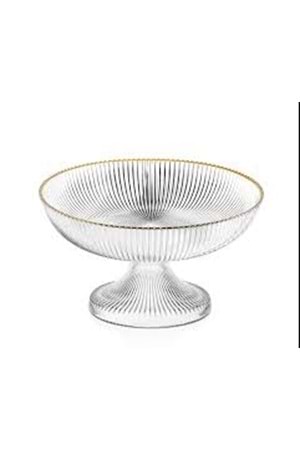 SGM13659 VALENZA 20CM PARİS CAM AYAKLI SUNUMLUK ALTIN YALDIZ(1*8)