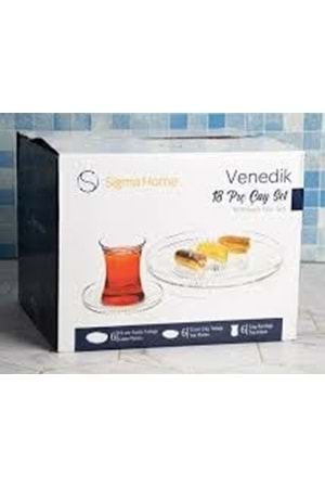 VENEDİK 18PRÇ ÇAY SETİ PASTA TABAKLI (1*2)13400 SİGMA