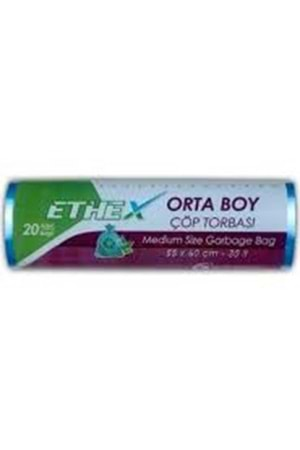 ETHEX 55X60 ORTA ÇÖP POŞETİ 20Lİ (1*50RULO)