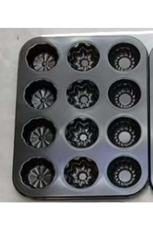 AVEF07059 TEFLON ŞEKİLLLİ KEK KALIBI 12 GÖZLÜ (1*60)