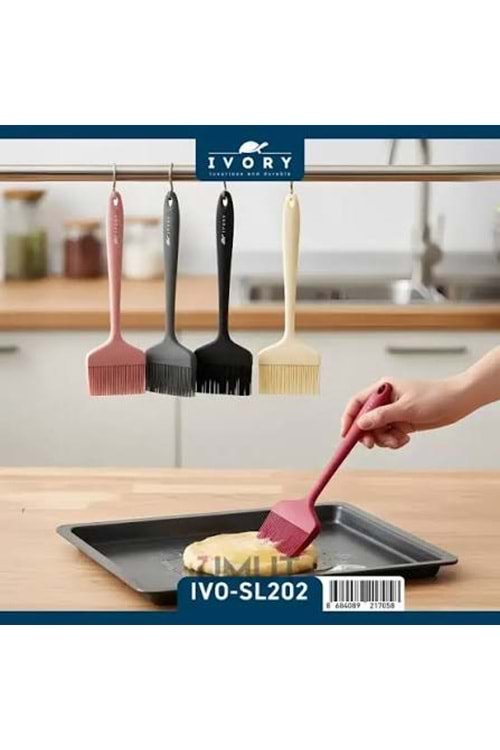 İVORY SL202 SİLİKON SAPLI AŞÇI BÜYÜK YUMURTA FIRÇASI (1*24)
