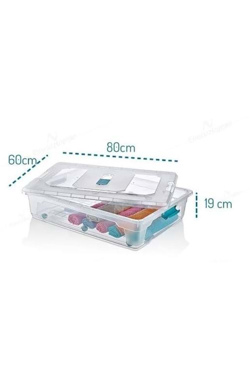 021180 MEGA YATAKALTI MULTİ BOX TEKERLEKLİ 55LT(1*6)