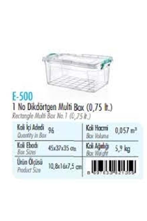 E500 ERKOÇ 1 NO MULTİ BOX 0,75 LT (1*48) POLY TİME