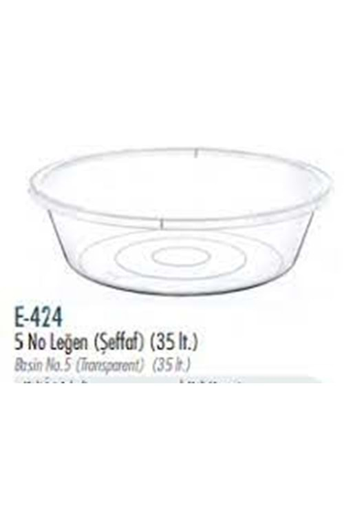 E424 ERKOÇ 5NO ŞEFFAF LEĞEN 35LT (1*30) POLY TİME