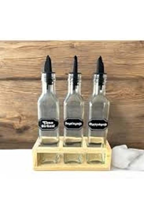 HİLLCAP 3LÜ MARASCA KÖŞELİ YAĞLIK AHŞAP STANDLI (1*12)