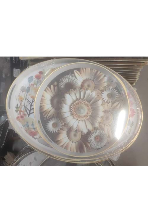 İSRA 5794 ADA BEYAZ 2Lİ PLS TEPSİ OVAL (1*18)