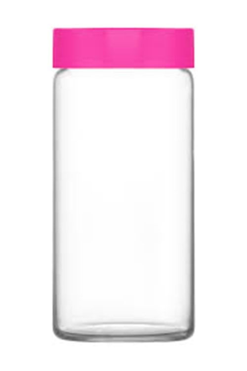 NOV386 LAV ORTA PEMBE KAPAKLI KAVANOZ (1*24)