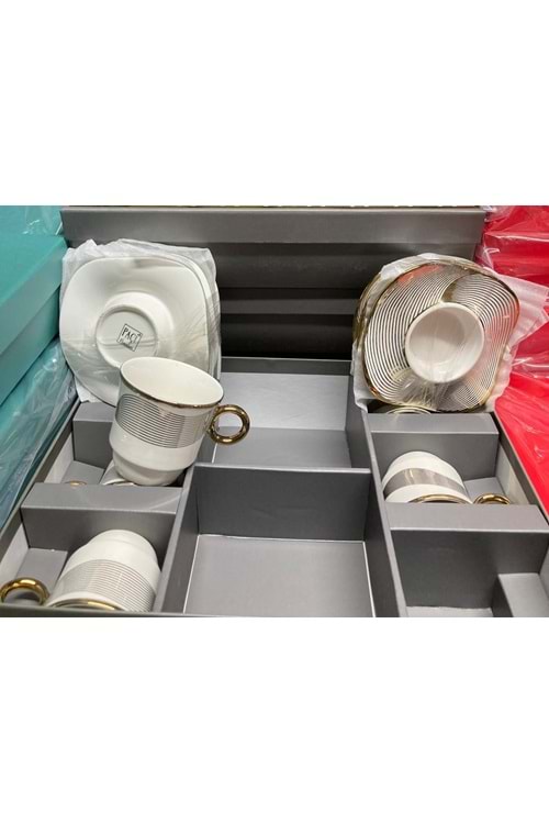 PAÇİ 101899 LİLY 6LI KAHVE FİNCANI SEMAZEN YALDIZLI (1*12)