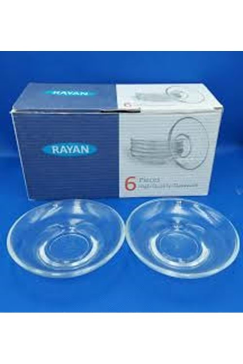 RAYAN SADE CAM ÇAY TABAK 6LI (1*12)