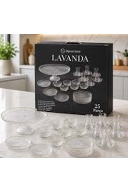 SİGMA LAVANDA 25PRÇ YALDIZLI SUNUM SETİ (1*2)