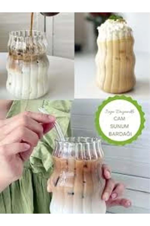 ELMASA ARDEN ÇİZGİLİ BARDAK 500ML (1*24) SOĞUK KAHVE BARDAK