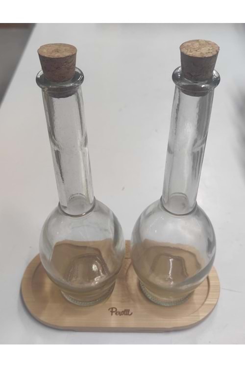 PEROTTİ 2Lİ CAM YAĞLIK-SİRKELİK BAMBU TABAKLI (1*24)