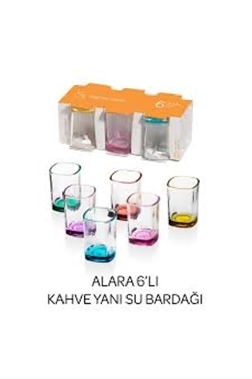 ALARA DİP BOYA RENKLİ KAHVE YANI BARDAK 6LI (1*12) SİGMA