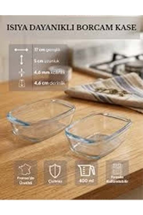 GRANADA 2Lİ BORCAM 17X10 FIRIN KABI 400CC (1*12)