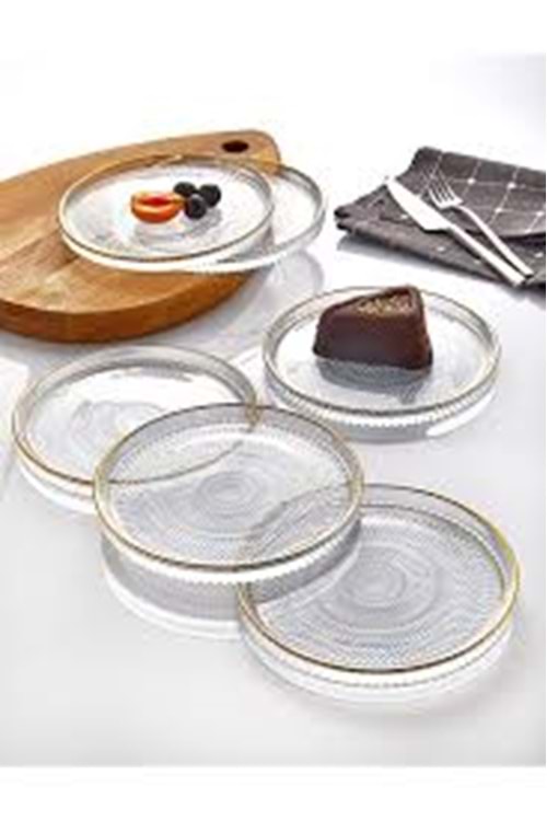 MAJESTİC 16CM 6LI YALDIZLI PASTA TABAK (1*8)