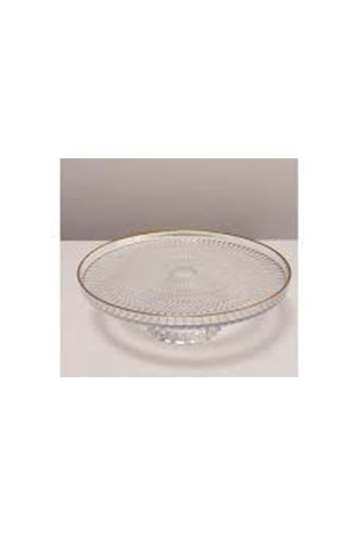 SGM12395 SERA 16CM LİNEA CAM AYAKLI SUNUMLUK ALTIN YALDIZ(1*8)