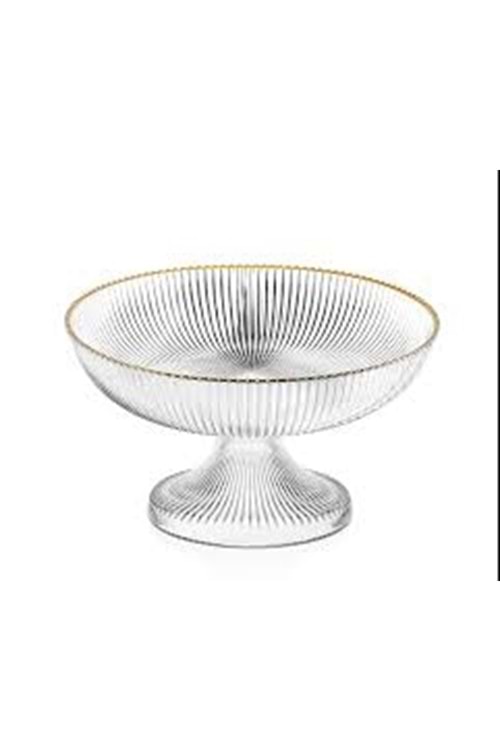 SGM13659 VALENZA 20CM PARİS CAM AYAKLI SUNUMLUK ALTIN YALDIZ(1*8)