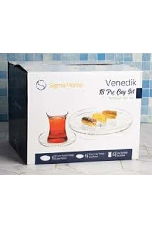 VENEDİK 18PRÇ ÇAY SETİ PASTA TABAKLI (1*2)13400 SİGMA