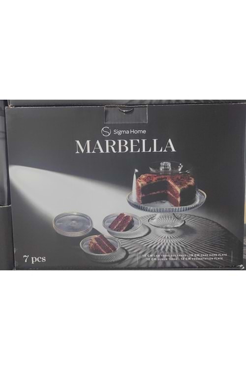 MARBELLA YALDIZLI 7PRÇ PASTA SETİ (1*6) 13873 SİGMA