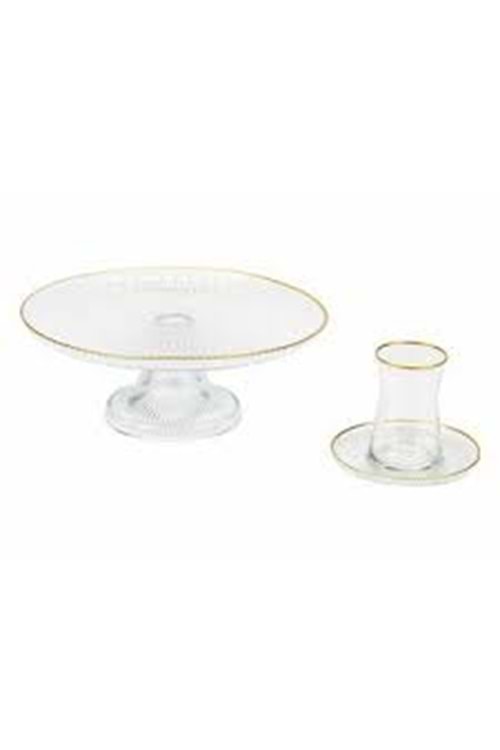 BALEA MAJESTİC YALDIZLI 13 PRÇ ÇAY SETİ (1*4) (ÇAY BARDAK+ÇAY TAB+26CM AYAKLI SUNUMLUK)