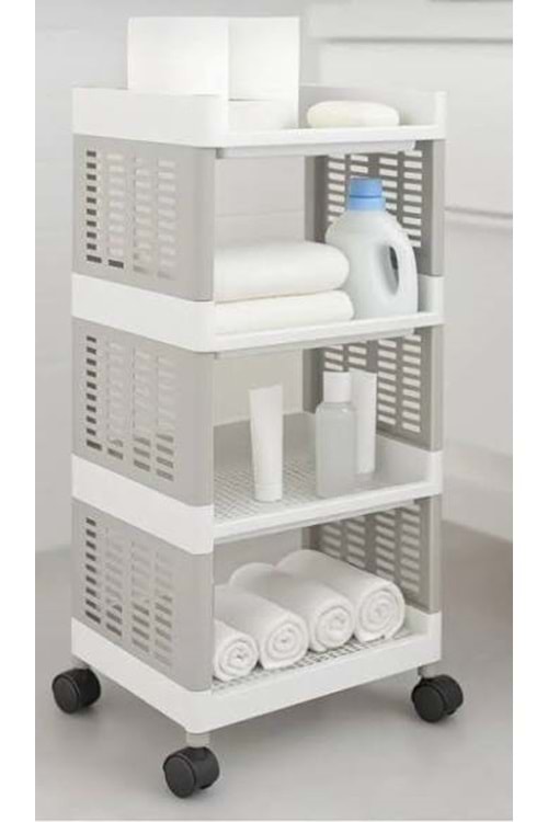 Y154 MAXEL 4LÜ TEKERLİ ORGANİZER SEBZELİK PLASTİK