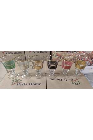 PERLA HOME 69910 AYD 6LI AYAKLI BARDAK (1*6*12TK) ALTIN YALDIZLI