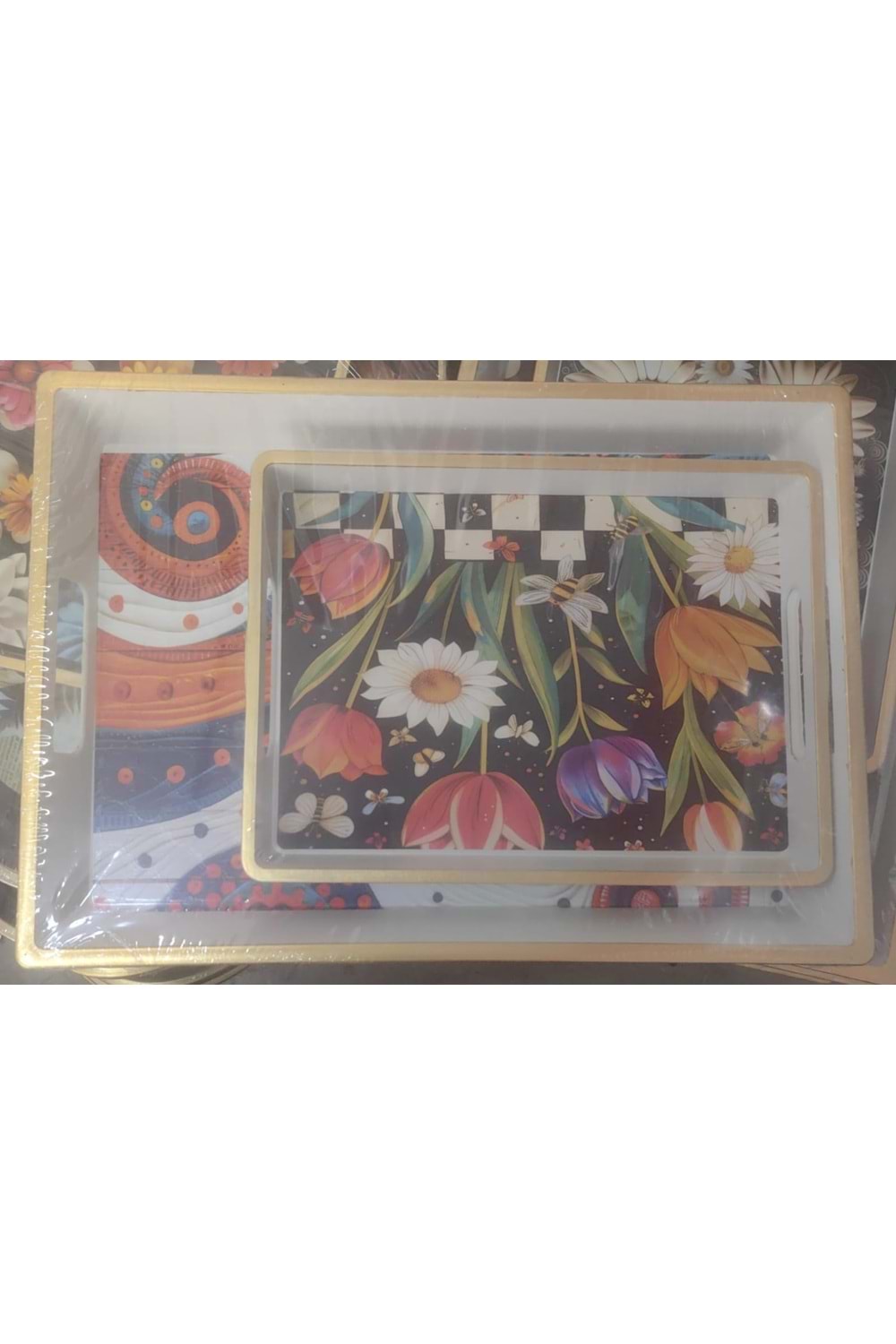 İSRA 5791 KARE BEYAZ 2Lİ PLS TEPSİ (1*18)
