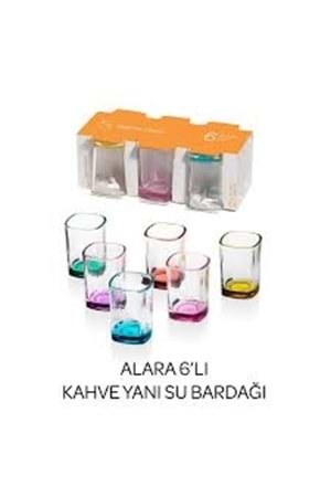 ALARA DİP BOYA RENKLİ KAHVE YANI BARDAK 6LI (1*12) SİGMA