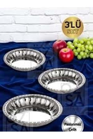ÇAĞRI 3LÜ PASLANMAZ MEYVELİK KASE (1*84)